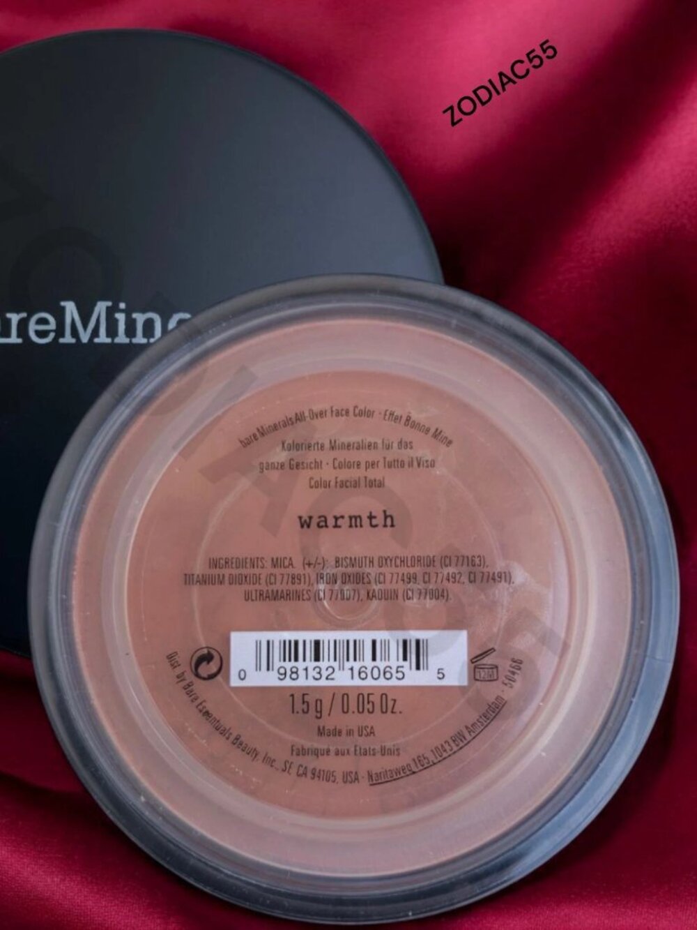 bareMinerals WARMTH Bronzer Loose Powder all over face color 1.5 g .05 oz